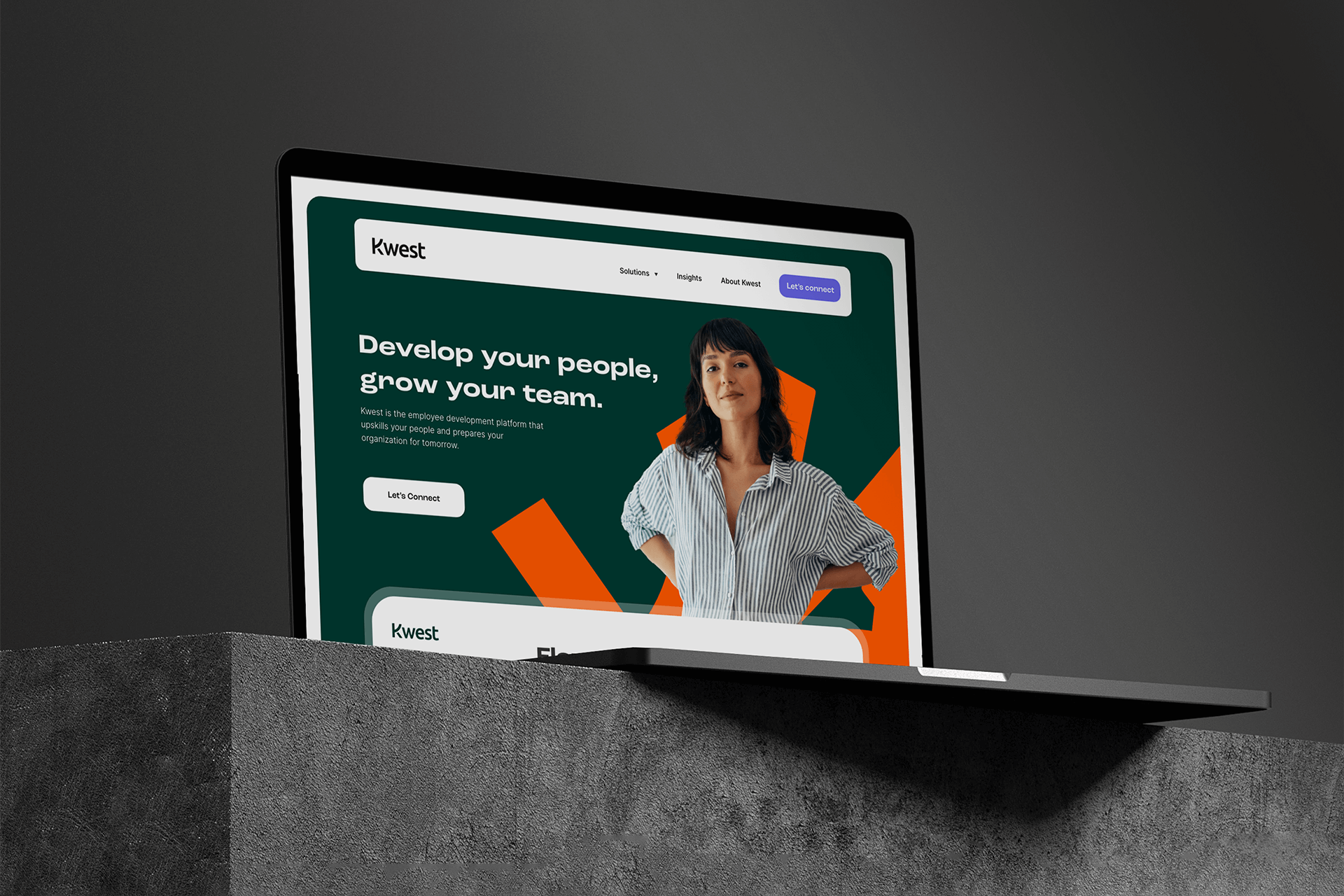 kwest laptop-2-webdesign-branding-orange-technology